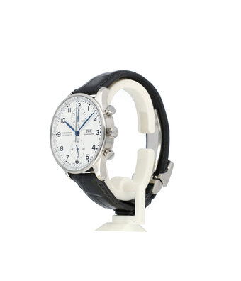 IWC Portugieser Chronograph Edition 150 Years 41 Portuguese steel white 2019 + papers