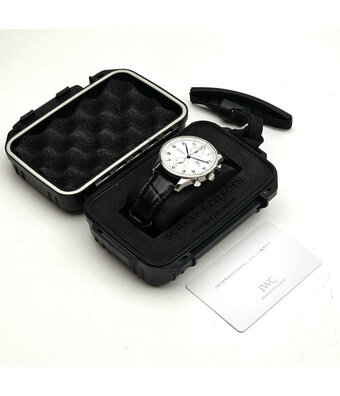 IWC Portugieser Chronograph Edition 150 Years 41 Portuguese steel white 2019 + papers
