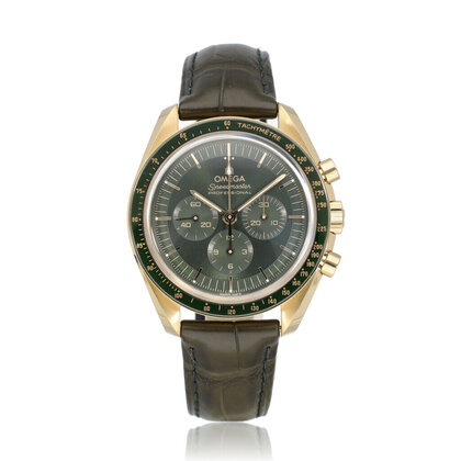 Speedmaster Moonwatch Professional 42 yellow gold green 2025 box + papers