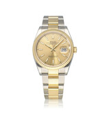 Rolex Datejust 36 steel - yellow gold fluted champagne Oyster 2019 B+P | NEW ROLEX SERVICE