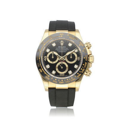 Daytona 40 Oysterflex yellow gold rubber black diamond 2022 B+P