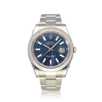 Datejust II 41 steel - white gold blue Oyster 2013 B+P | NEW ROLEX SERVICE