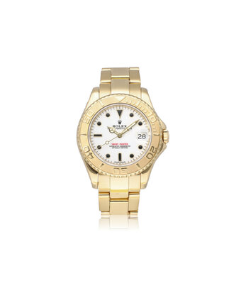 Rolex Yacht-master 35 yellow gold white 1999 B+P | NEW ROLEX SERVICE