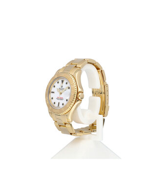 Rolex Yacht-master 35 yellow gold white 1999 B+P | NEW ROLEX SERVICE