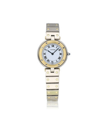 Cartier Santos Ronde Vendome 24 steel - yellow gold silver roman 1988 B+P | EXTRA BRACELET