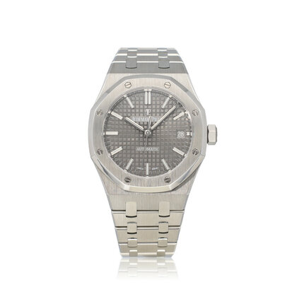 Royal Oak 37 steel grey medium 2021 box + papers