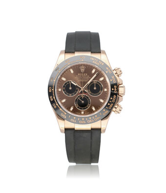 Rolex Daytona  40 rose gold choco / brown rubber - Oysterflex 2022 box + papers