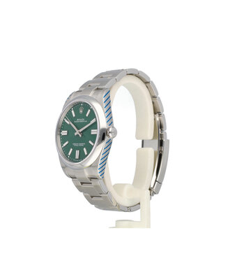 Rolex Oyster Perpetual 41 steel green domed Oyster - Bulbasaur - 2023 B+P | NEW ROLEX SERVICE