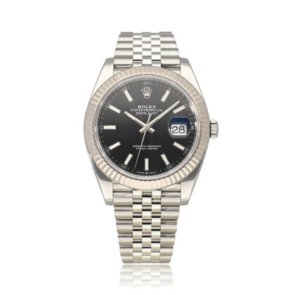 Datejust 41 steel - white gold black fluted Jubilee 2020 box + papers