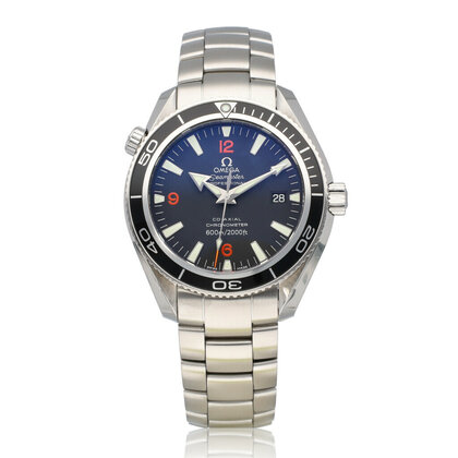 Seamaster Planet Ocean steel black - orange helium escape valve