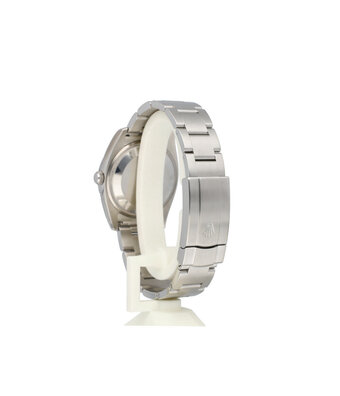 Rolex Oyster Perpetual 34 steel silver concentric orange 2009 box + papers