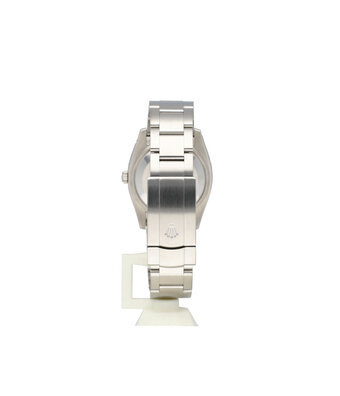Rolex Oyster Perpetual 34 steel silver concentric orange 2009 box + papers