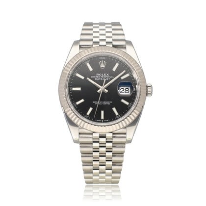 Datejust 41 steel - white gold black fluted Jubilee 2020 box + papers