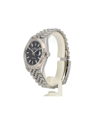 Rolex Datejust 41 steel - white gold black fluted Jubilee 2020 box + papers