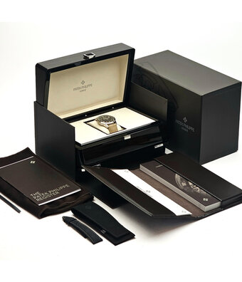 Patek Philippe Calatrava Date 40 white gold charcoal grey / black 2022 box + papers