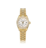 Rolex Lady-Datejust 26 gold President porcelain white factory dia dial + bezel 1989 | NEW ROLEX