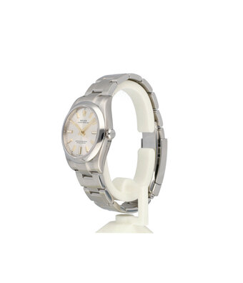 Rolex Oyster Perpetual 34 steel silver domed Oyster 2021 box + papers