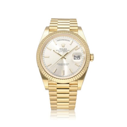 Day-Date 40 yellow gold silver President 2022 box + papers
