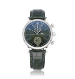 IWC Portofino Chronograph 39 steel green leather strap 2024 D+P