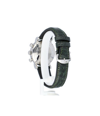 IWC Portofino Chronograph 39 steel green leather strap 2024 D+P
