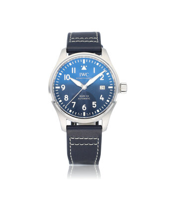 IWC Pilot's Watch Mark XX 40 steel blue leather strap 2024 D+P
