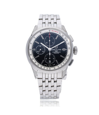 Breitling Premier B01 Chronograph 42 Steel black 2025 box + papers