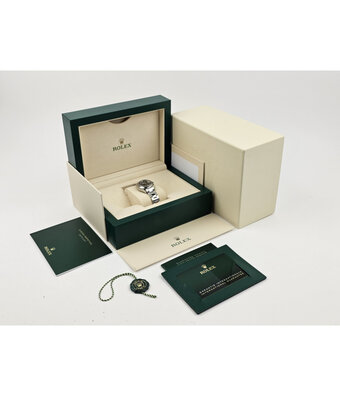 Rolex Lady-Datejust 28 steel dark grey / brown Oyster 2023 box + papers