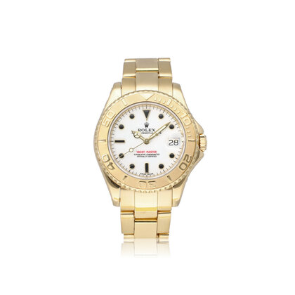 Yacht-master 35 yellow gold white 1999 B+P | NEW ROLEX SERVICE