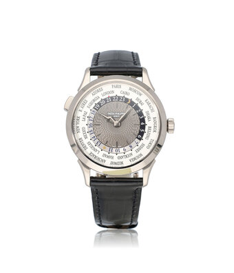 Patek Philippe Complications World Time 39,5 white gold grey 2022 box + papers