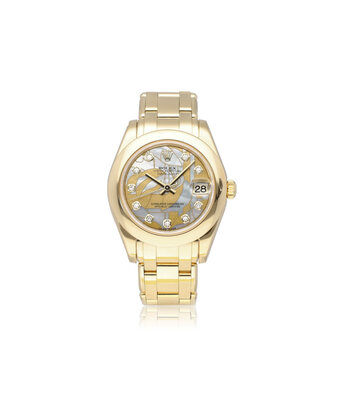Rolex Pearlmaster 34 gold rare goldust dream MOP diamond dial 2011 B+P | NEW ROLEX SERVICE