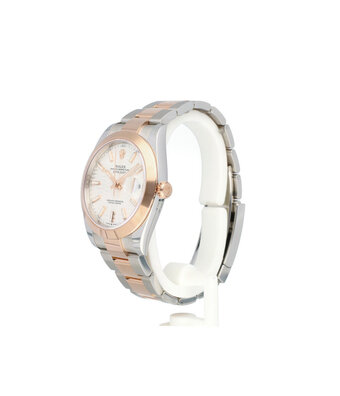 Rolex Datejust 41 steel - rose gold silver fluted / motif Oyster 2023 B+P