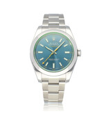 Rolex Milgauss 40 steel blue - green - orange GV 2014 box + papers