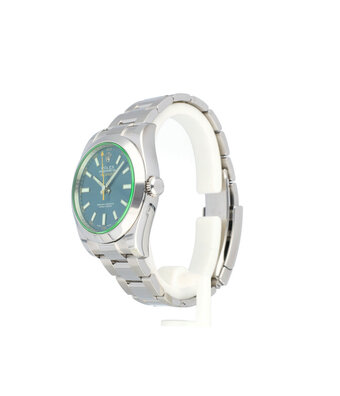 Rolex Milgauss 40 steel blue - green - orange GV 2014 box + papers