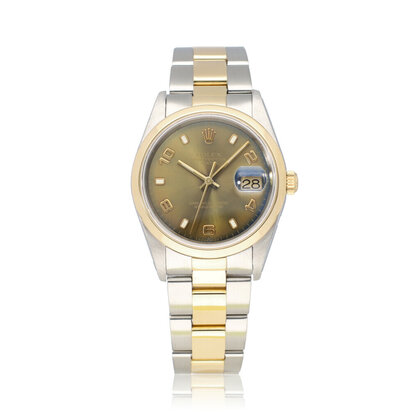 Date 34 34 steel - yellow gold silver arabic tropical 2003 B+P | NEW ROLEX SERVICE