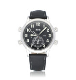 Patek Philippe Grand Complications Alarm Travel Time  platinum black leather | 21% VAT DEDUCTIBLE