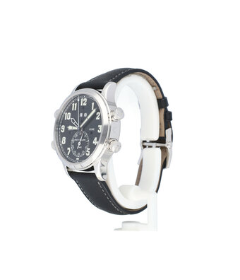 Patek Philippe Grand Complications Alarm Travel Time  platinum black leather | 21% VAT DEDUCTIBLE