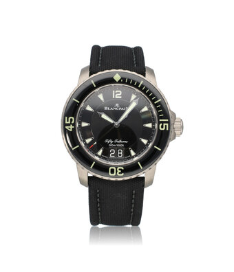 Blancpain Fifty Fathoms Grande Date 45 titanium 2022 + papers | NEW BLANCPAIN SERVICE