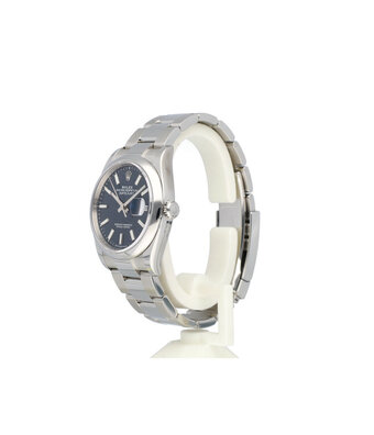 Rolex Datejust 36 steel blue motif - fluted - block Oyster 2023 box + papers