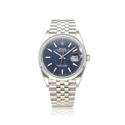 Datejust 36 blue motif - fluted - block Jubilee 2021 box + papers