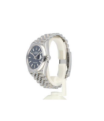 Rolex Datejust 36 blue motif - fluted - block Jubilee 2021 box + papers