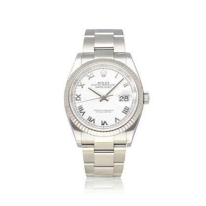 Datejust 36 steel - white gold roman Oyster 2022 B+P | NEW ROLEX SERVICE