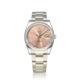 Rolex Date 34 34 steel pink domed Oyster 2017 B+P | NEW ROLEX SERVICE