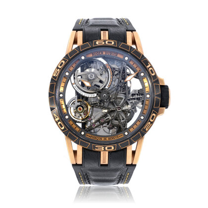 Excalibur Spider  45 rose gold skeleton NEW / UNWORN 2025 box + papers