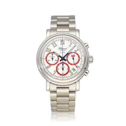 Mille Miglia 2004 38 chrono steel white 2004 B+P | EXTRA BLACK DIAL