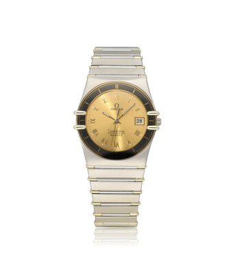 Omega Constellation  37 steel - yellow ceramic 1987 B+P | NEW OMEGA SERVICE