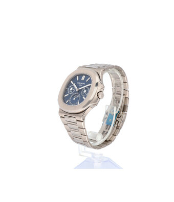 Patek Philippe Nautilus Perpetual Calendar 40 white gold blue moonphase 2020 box + papers