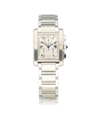 Cartier Tank Française 28 chronoflex steel 2003 B+P | CARTIER SERVICED