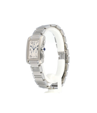 Cartier Tank Française 28 chronoflex steel 2003 B+P | CARTIER SERVICED