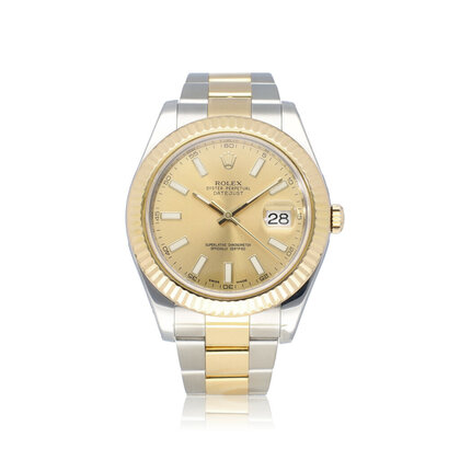Datejust II 41 steel - yellow gold champagne Oyster 2008 + papers