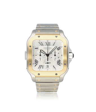 Cartier Santos de Cartier Chronograph XL steel / gold | ref. 4183 | 2022 box + papers